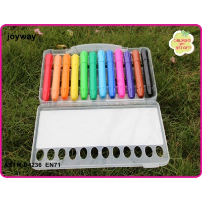 12 Colors High Quality Rotating Washable jumbo twistable gel crayon